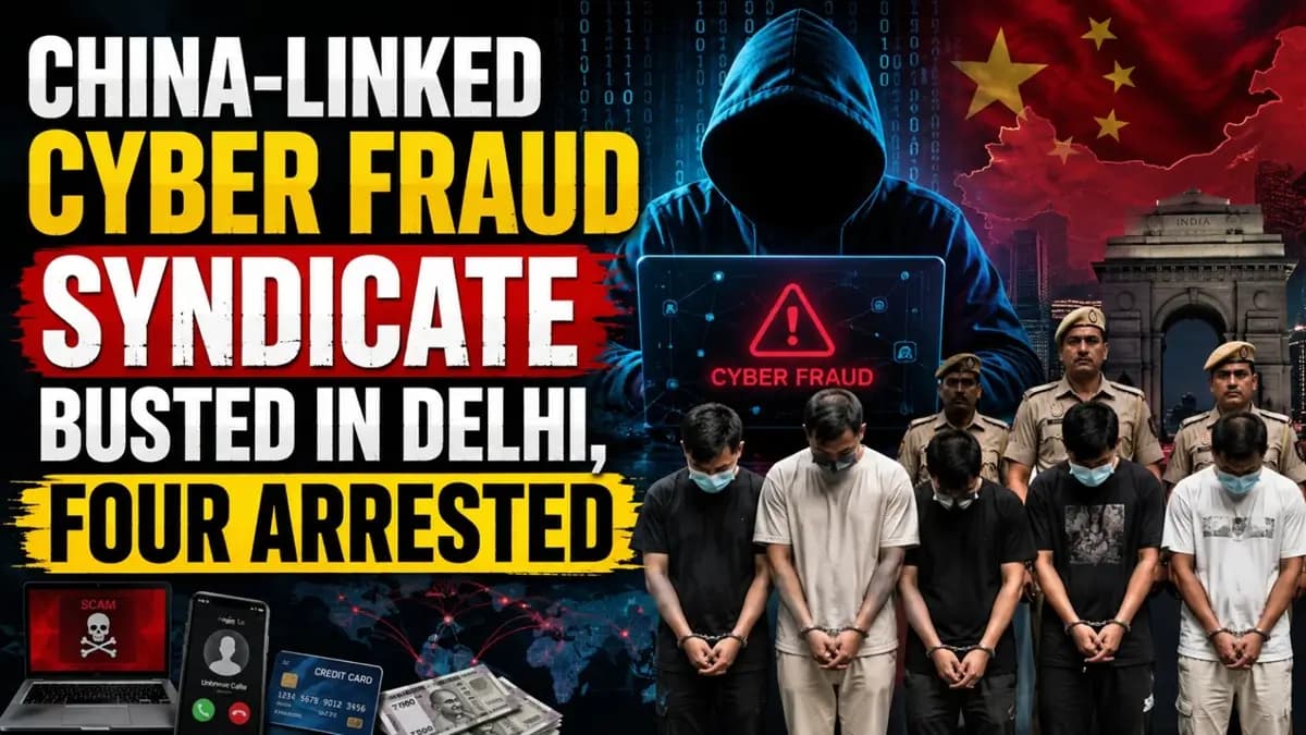 Delhi Police probe into China-linked cyber fraud syndicate.