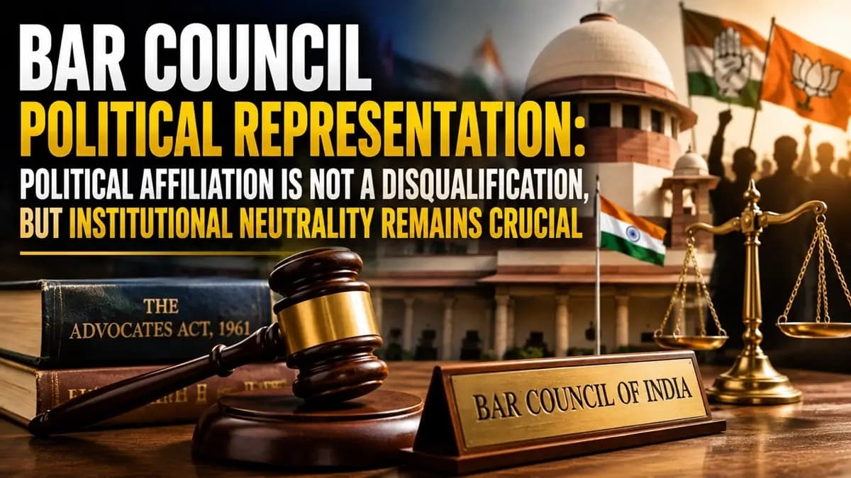 Can Political Party Members Hold Bar Council Office? Legal Position.