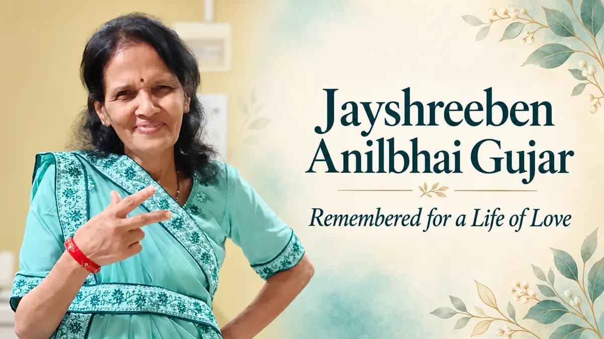 Jayshreeben Anilbhai Gujar Leaves Behind a Legacy of Love and Devotion