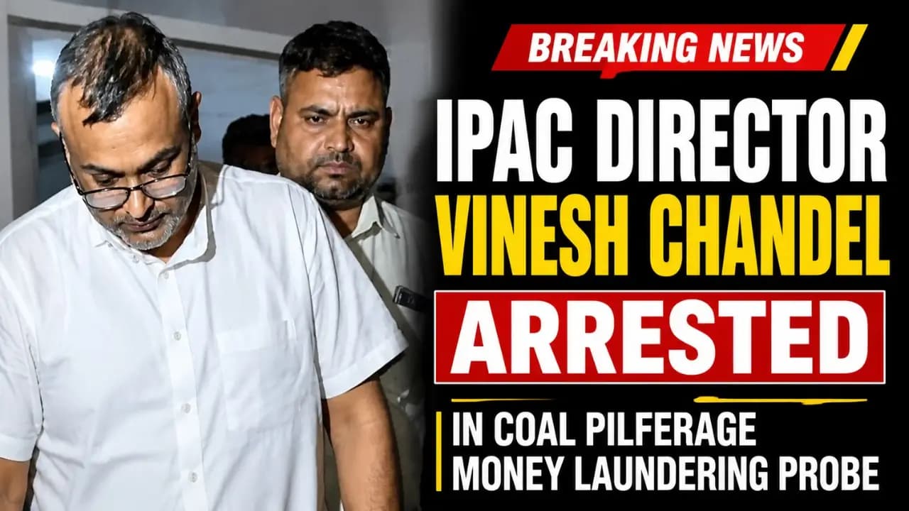 IPAC Director Vinesh Chandel Arrested in Coal Pilferage PMLA Probe.
