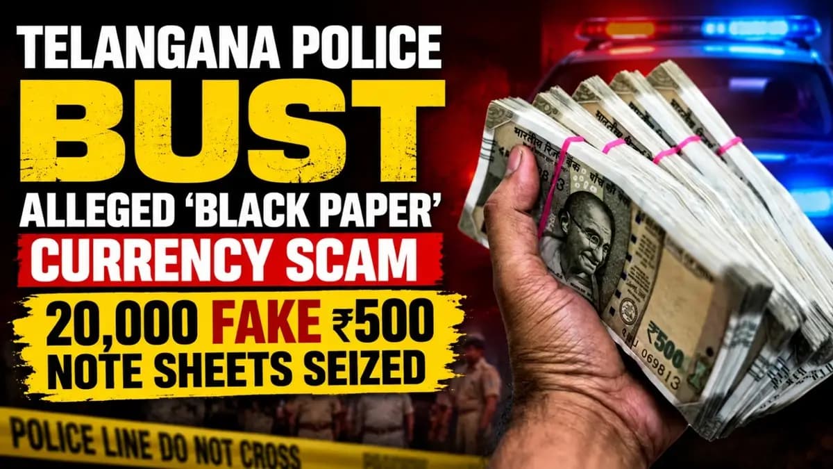 Black Paper Scam Busted as Telangana Police Seize 20,000 Fake Note Sheets.