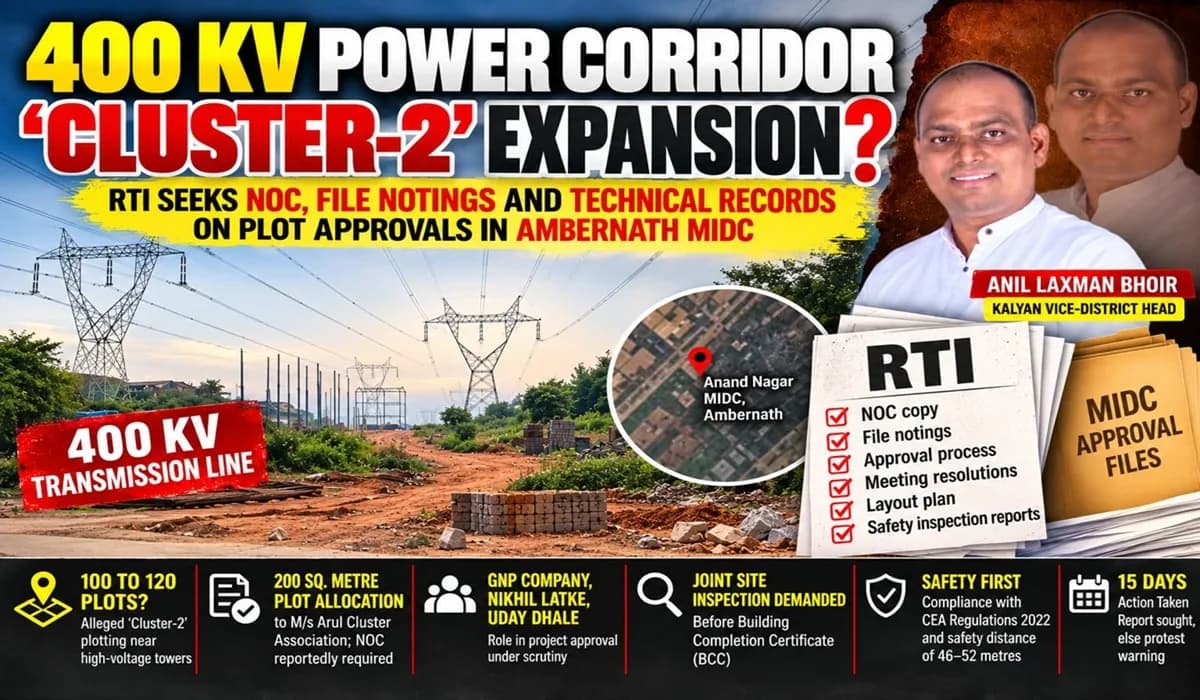 400 KV Power Corridor: RTI Questions ‘Cluster-2’ Plotting in Ambernath