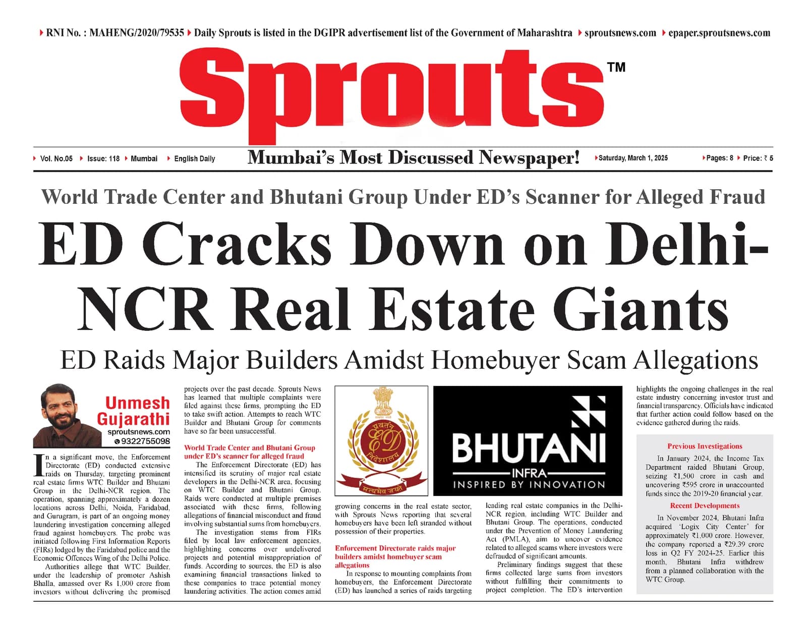 ED Raids Delhi-NCR Builders in Alleged Homebuyer Fraud.