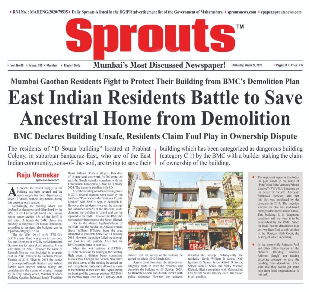 East Indian Residents trying to save their building from demolition