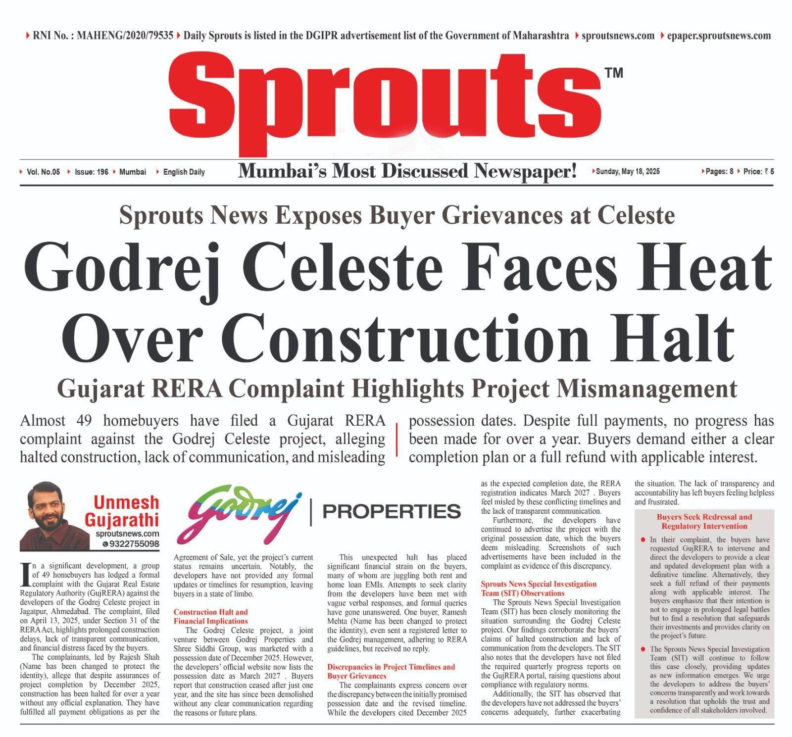 Godrej Celeste Buyers File RERA Complaint Over Delays