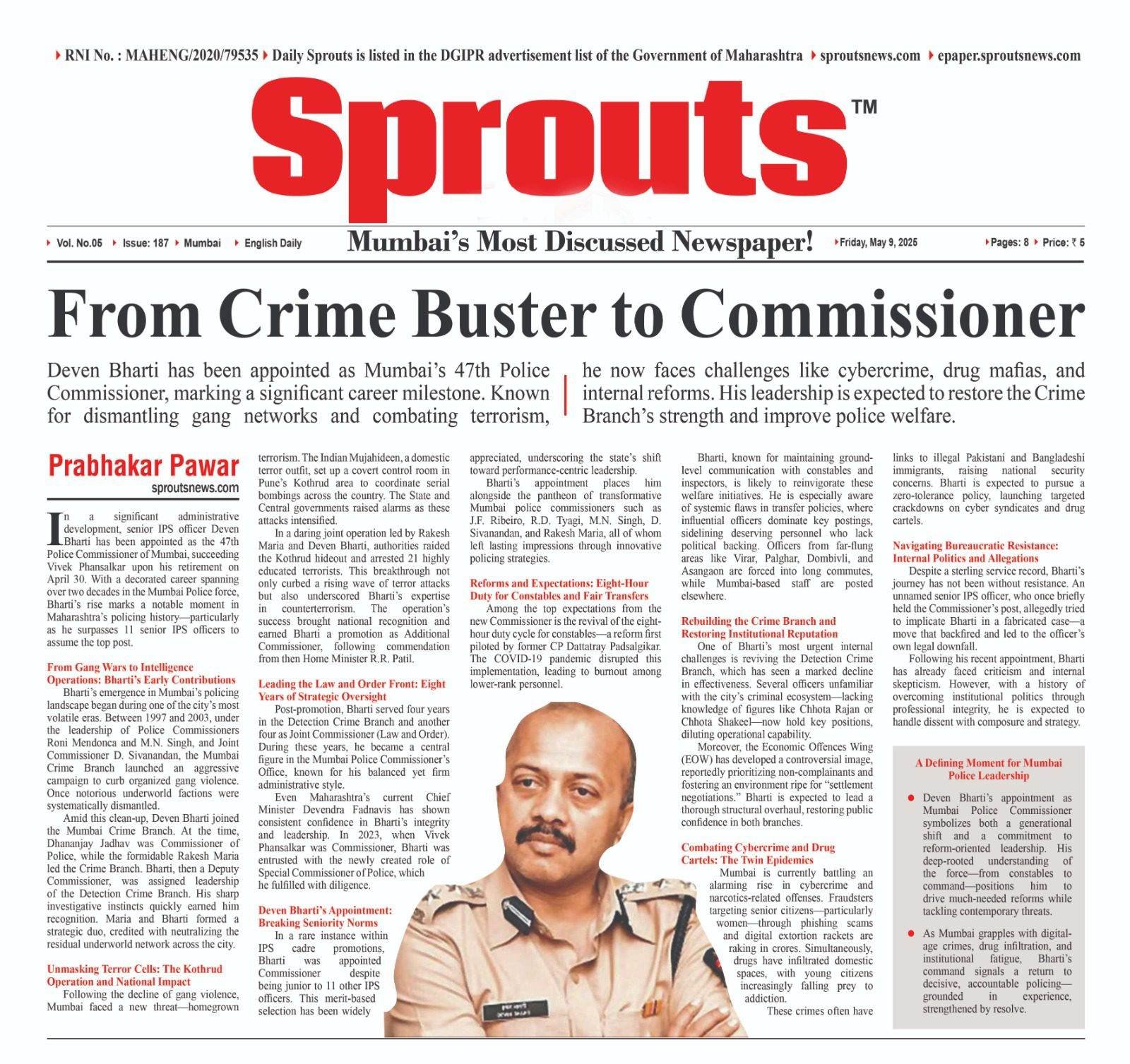 IPS Officer Deven Bharti Named Mumbais New Police Commissioner
