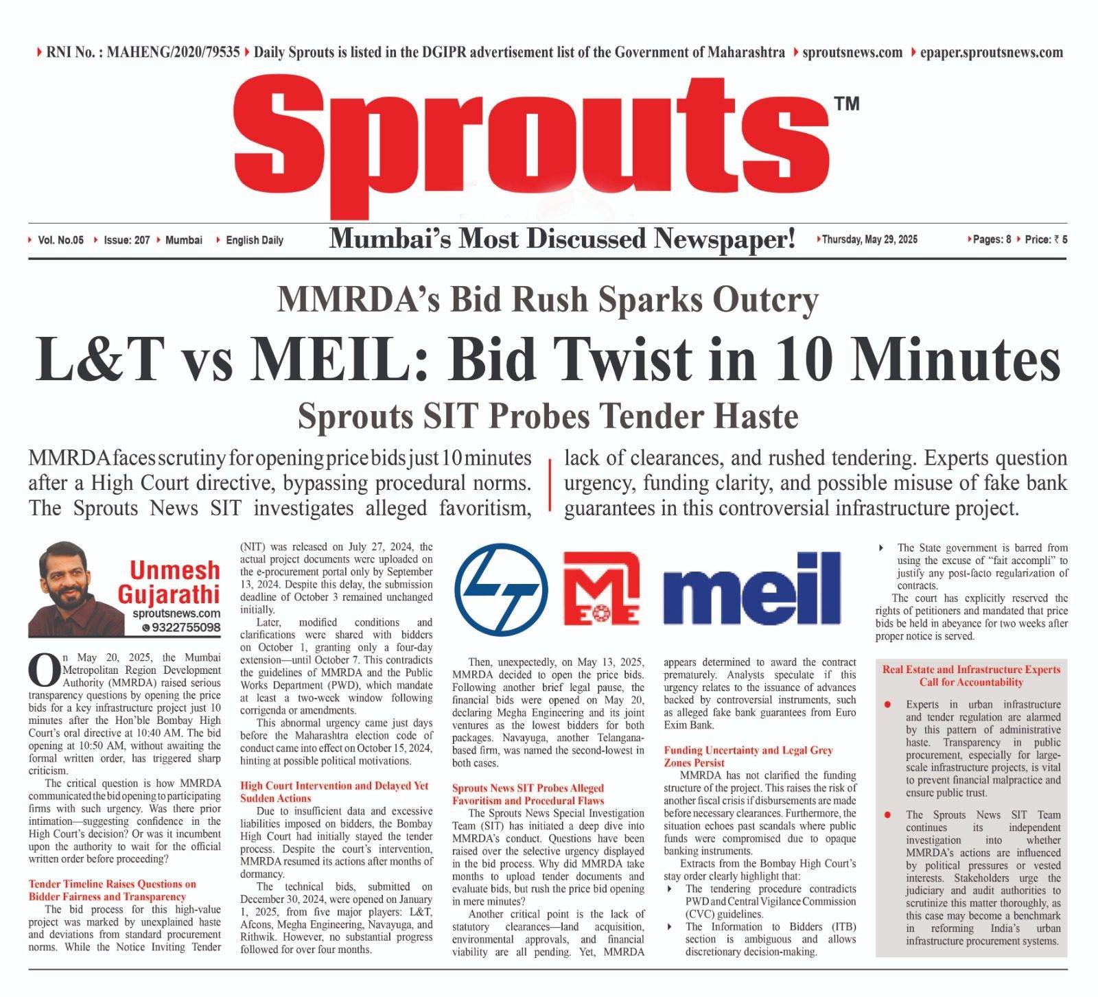 LT vs MEIL Bid Twist in 10 Minutes Rocks MMRDA Tender
