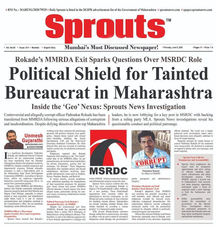 Tainted Padmakar Rokade MMRDA Officer Transfer Sparks Political Storm