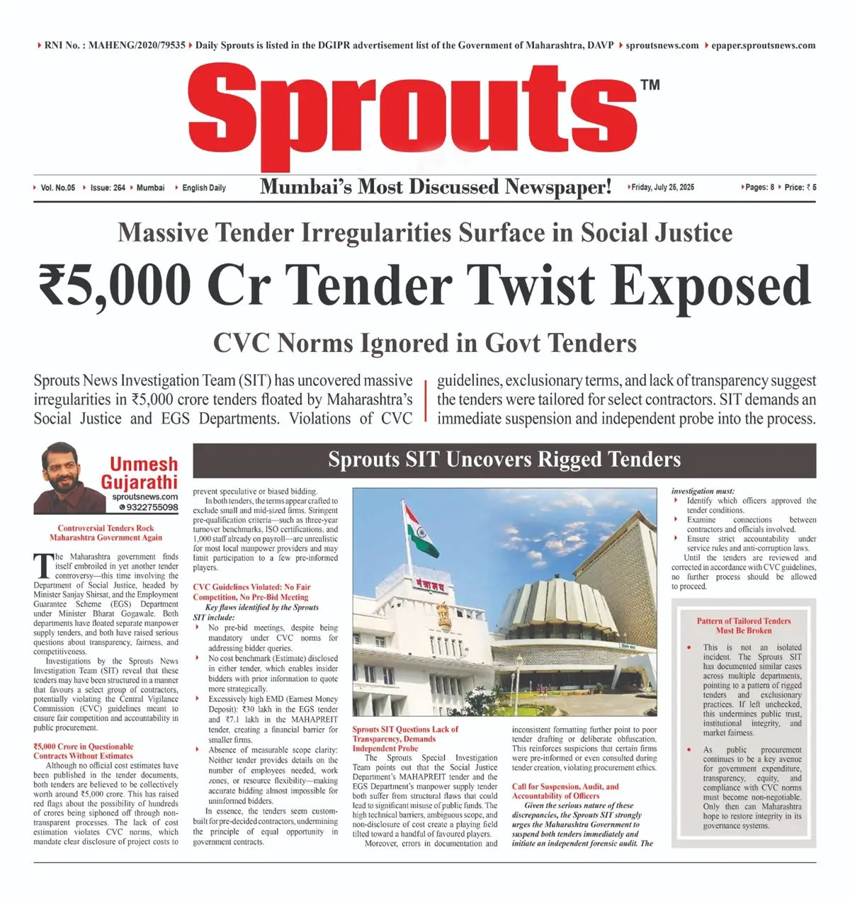 ₹5,000 Cr Tender Twist Exposed Social Justice Tenders Rigged.