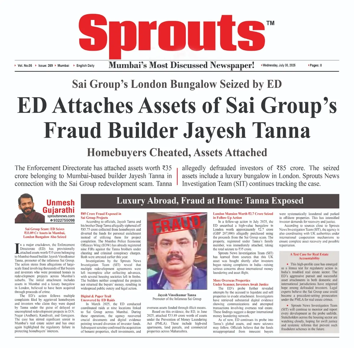 ED Attaches Assets of Sai Group’s Fraud Builder Jayesh Tanna.