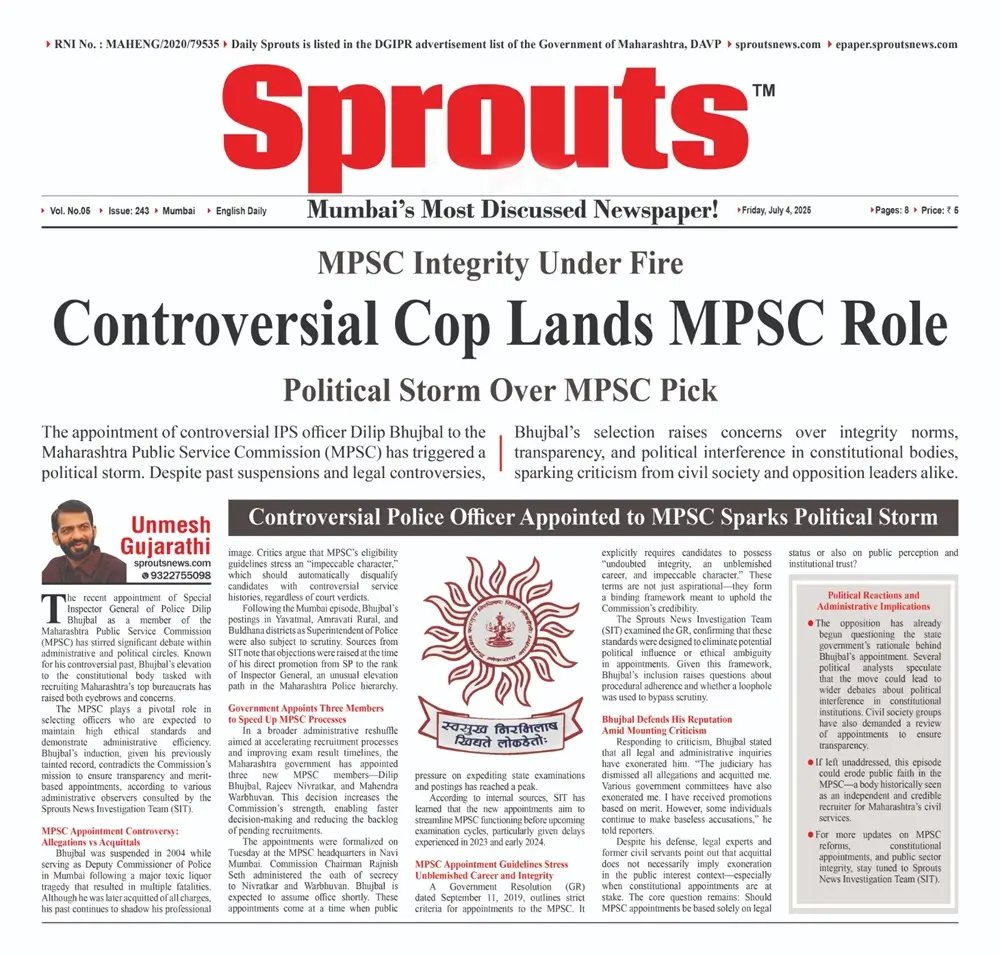 MPSC Under Fire Controversy Over Cop’s Appointment.