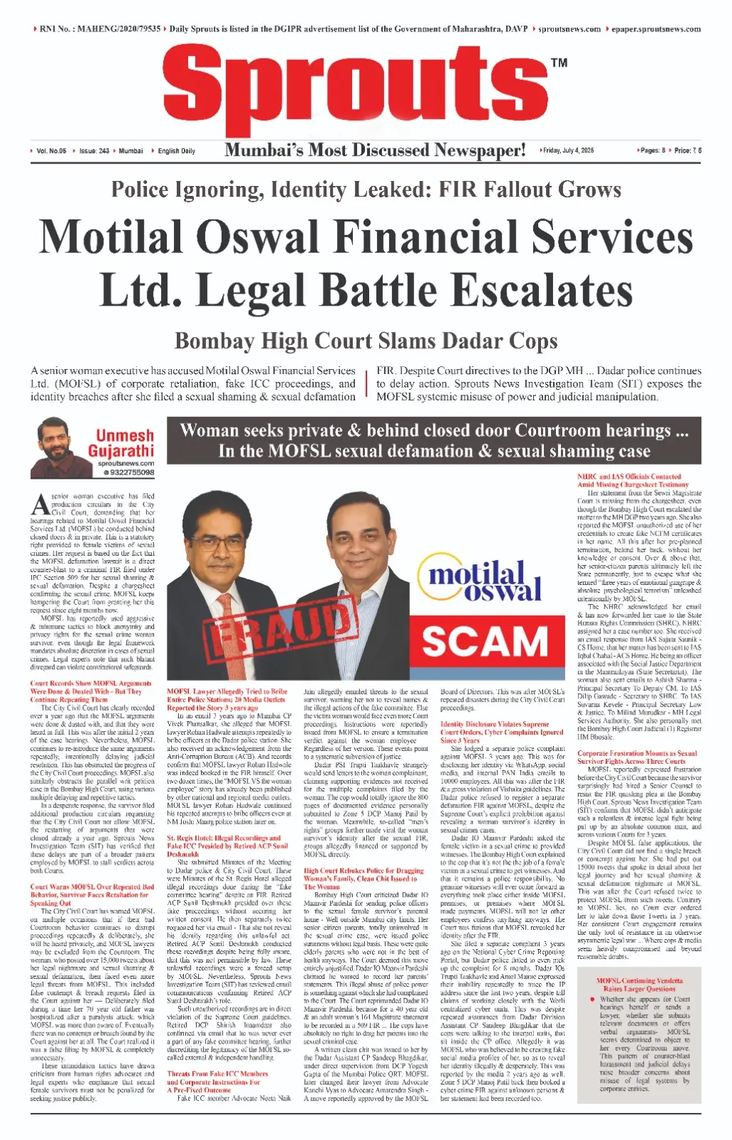 Motilal Oswal Appointment Sparks Integrity Scandal in Court.