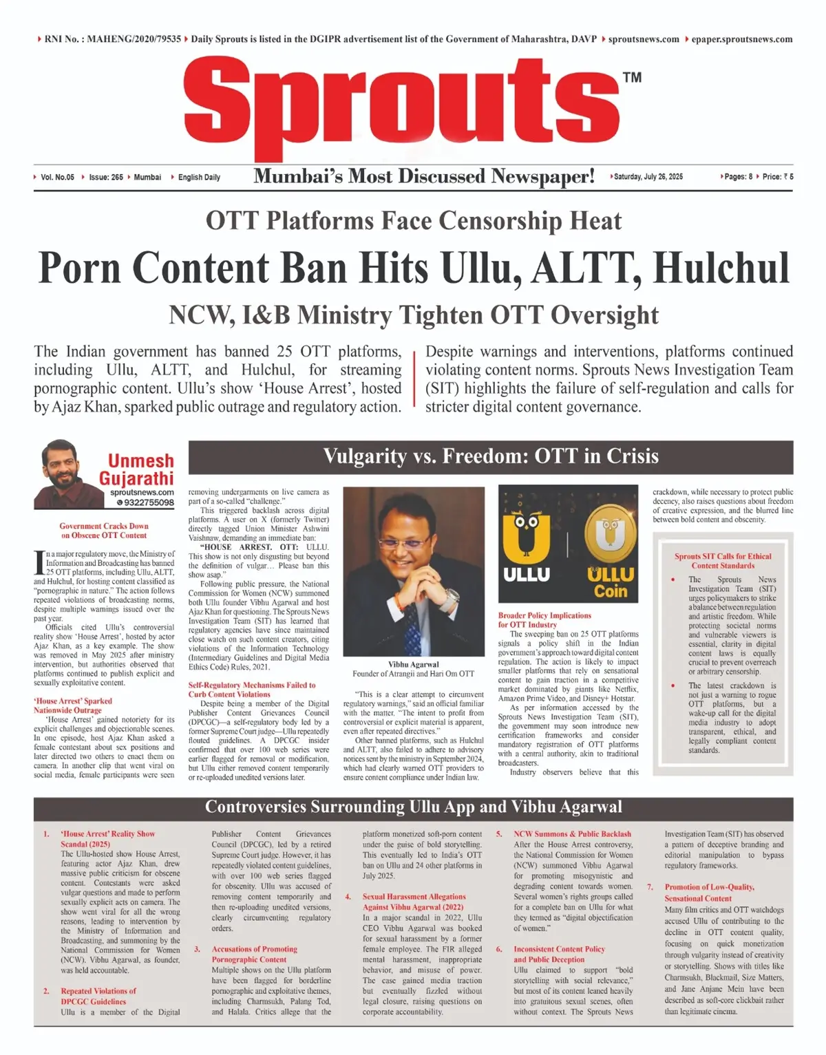 Porn Content Ban Hits Ullu, ALTT, Hulchul as OTT Oversight Tightens.