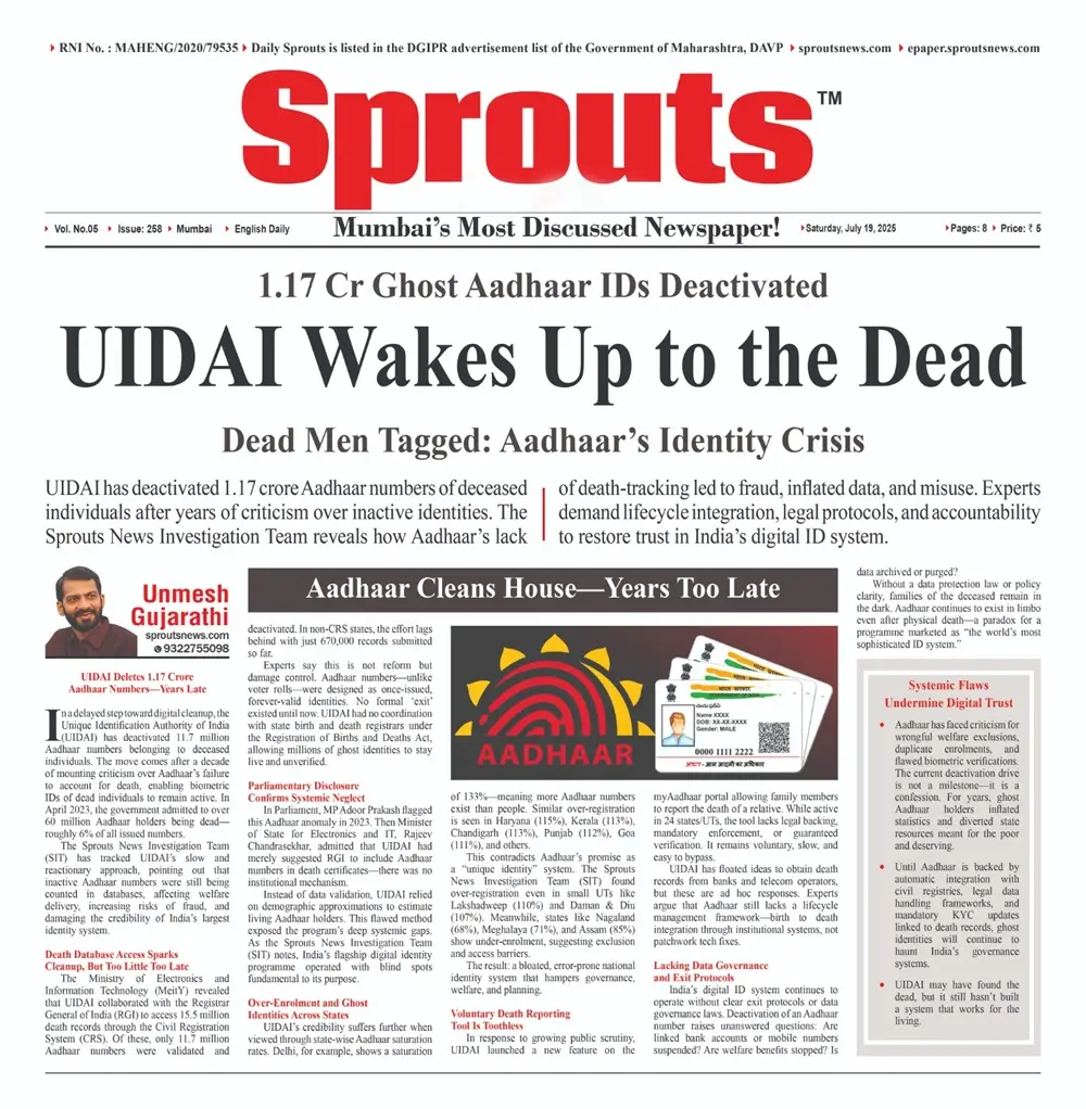 UIDAI Deactivates 1.17 Crore Ghost Aadhaar IDs, Exposes Identity Crisis.