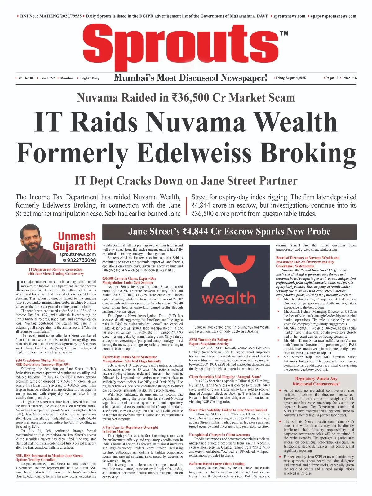IT Raids Nuvama Wealth Over Market Scam.
