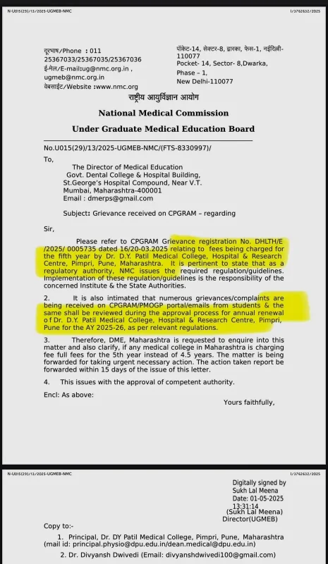 NMC Imposes 10 L Fine on DY Patil College