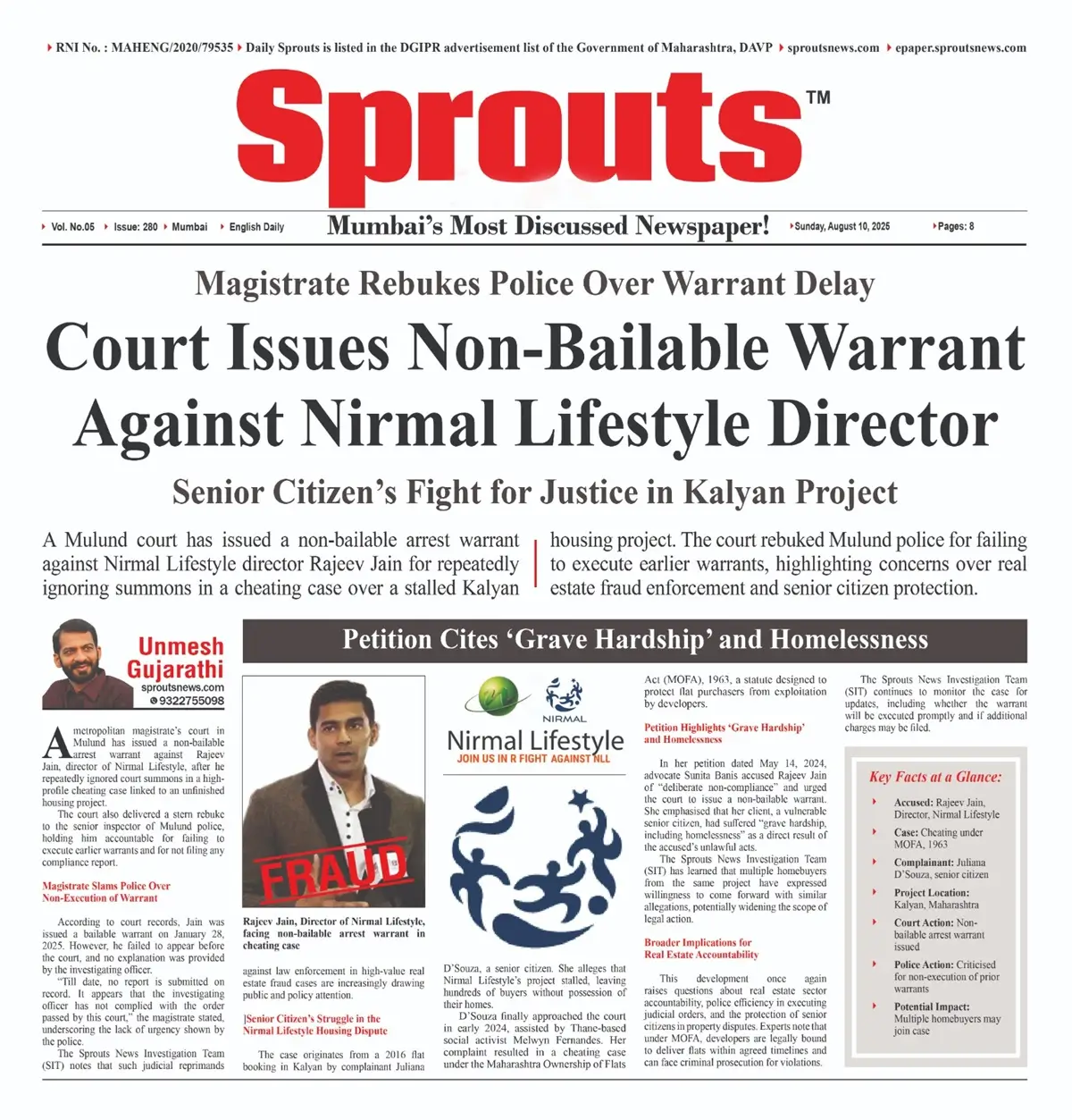 Non‑Bailable Warrant Hits Nirmal Lifestyle Director in Fraud Probe.