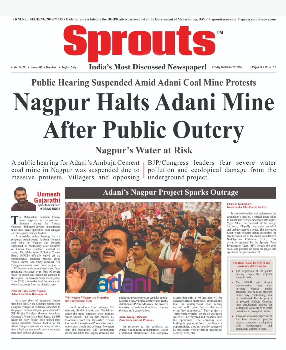 Nagpur Suspends Adani Mine Hearing Amid Public Outcry.