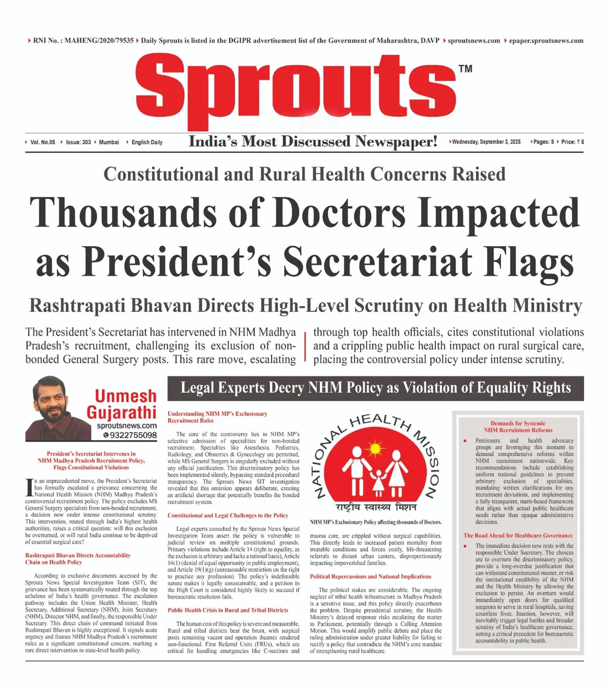 Thousands of Doctors Affected as President’s Secretariat Flags NHM Policy.