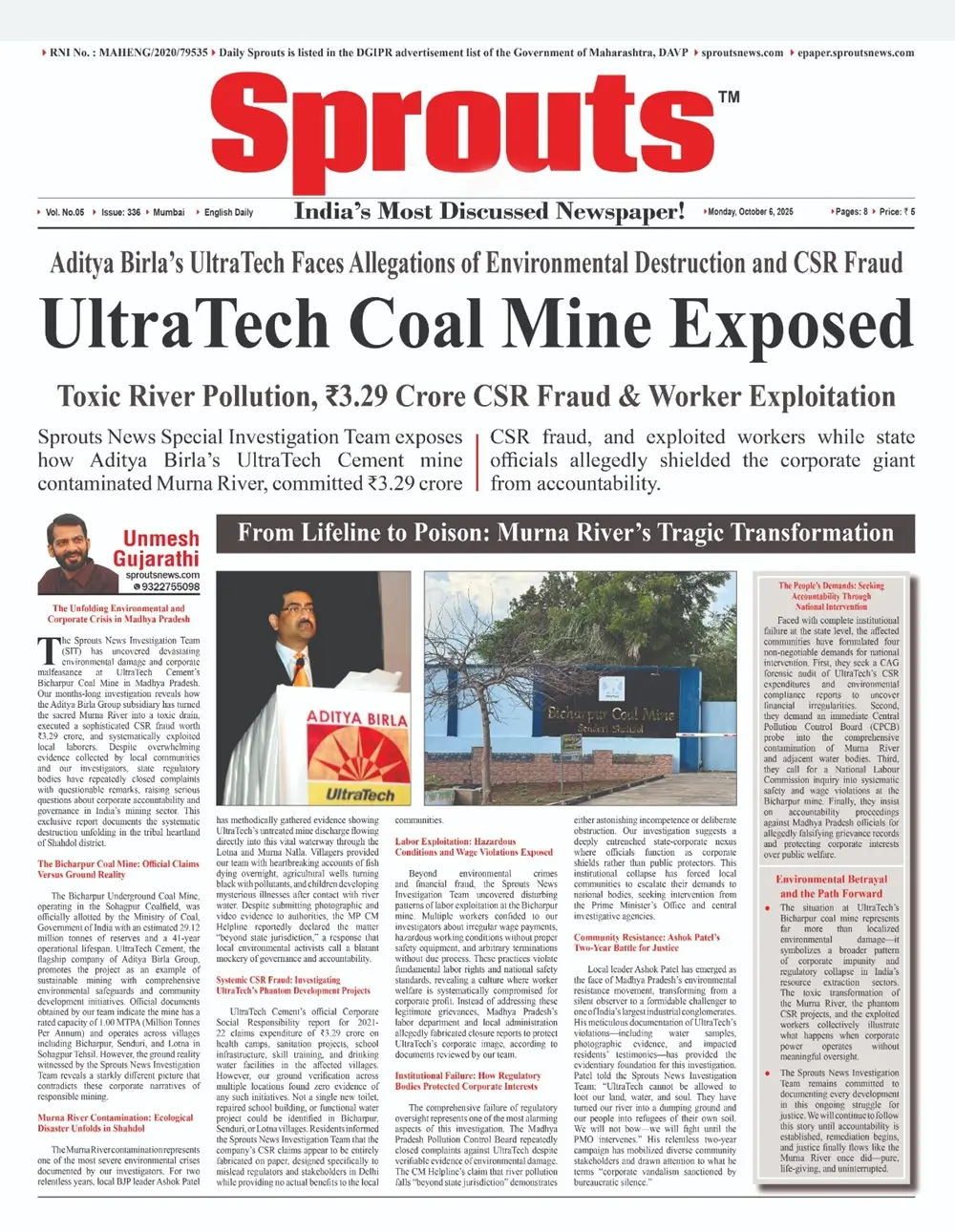 Aditya Birla’s UltraTech Coal Mine Accused of Pollution
