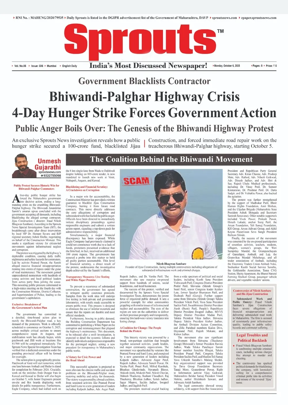 Bhiwandi-Palghar Highway Hunger Strike Forces ₹100 Cr Govt Action