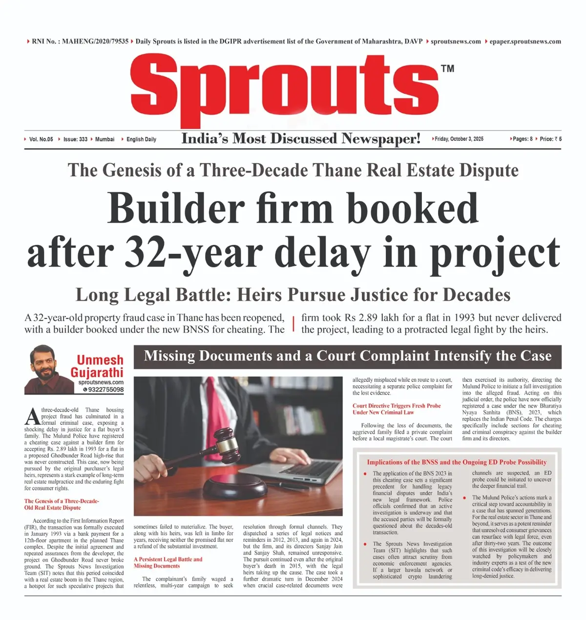 Builder Firm Booked in Thane After 32-Year Flat Scam.