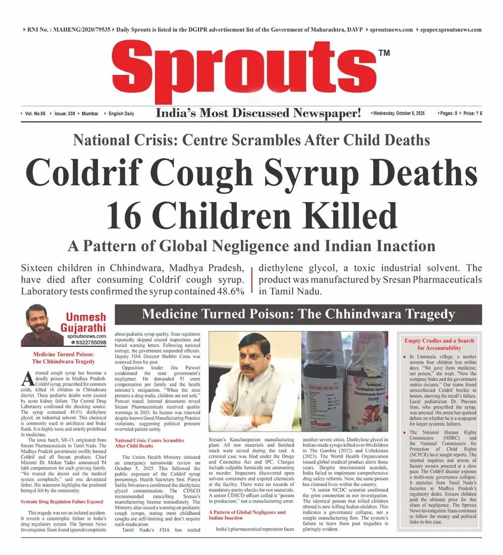 Coldrif Cough Syrup Kills 16 Children in Madhya Pradesh