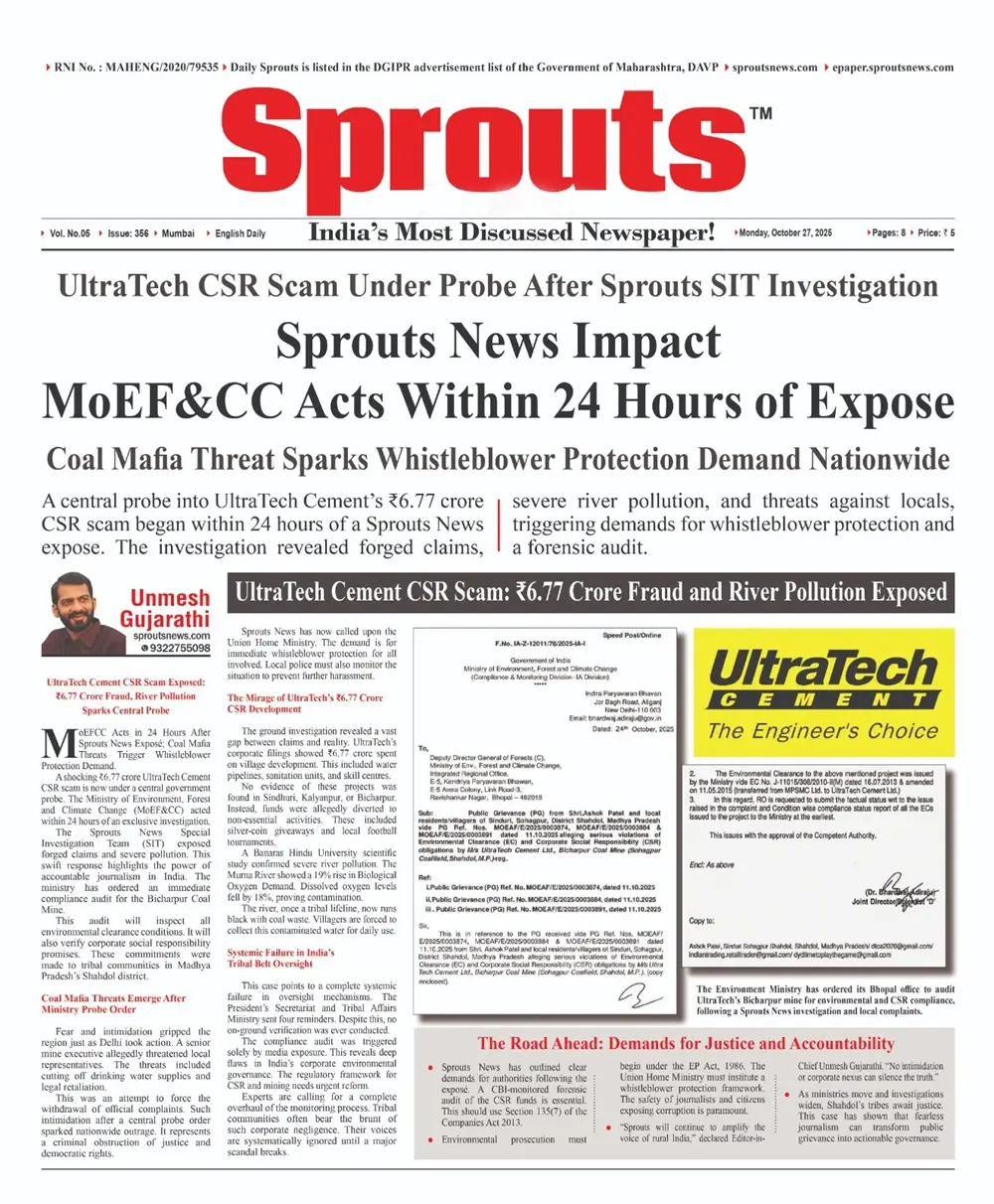 UltraTech Cement Under Fire for CSR Fraud and River Pollution.