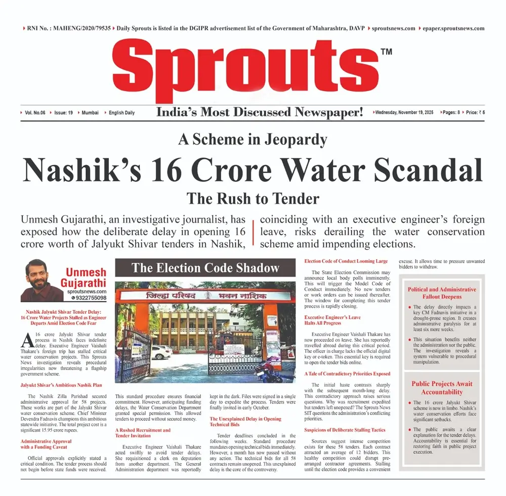 Nashik Water Project Scandal Jalyukt Shivar Tenders Delayed Ahead of Elections.