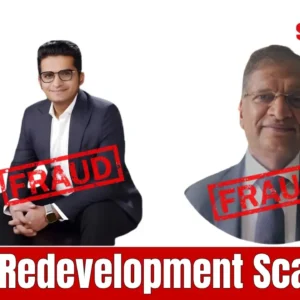 ₹31 crore Mumbai redevelopment scam involving father-son developers.