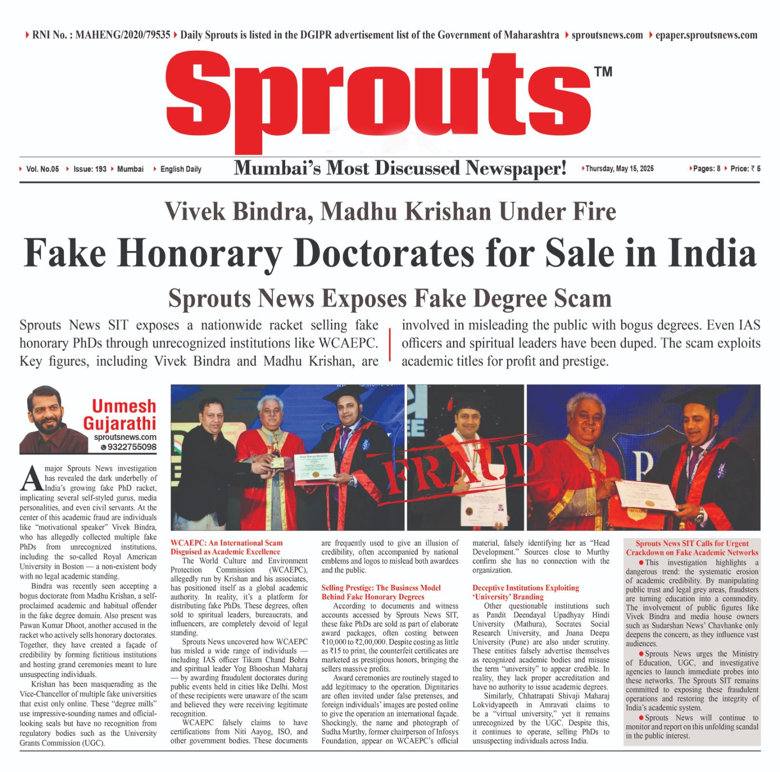 Fake Honorary Doctorates for Sale in India
