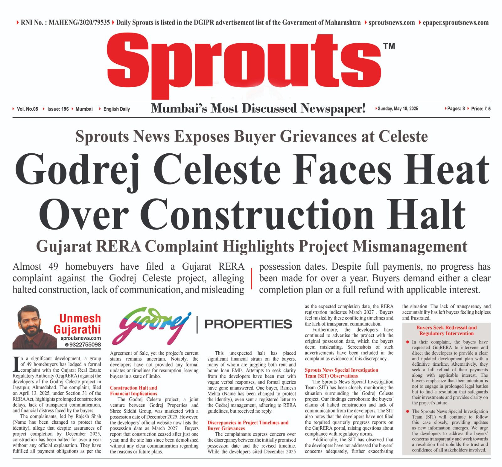 Godrej Celeste Buyers File RERA Complaint Over Delays