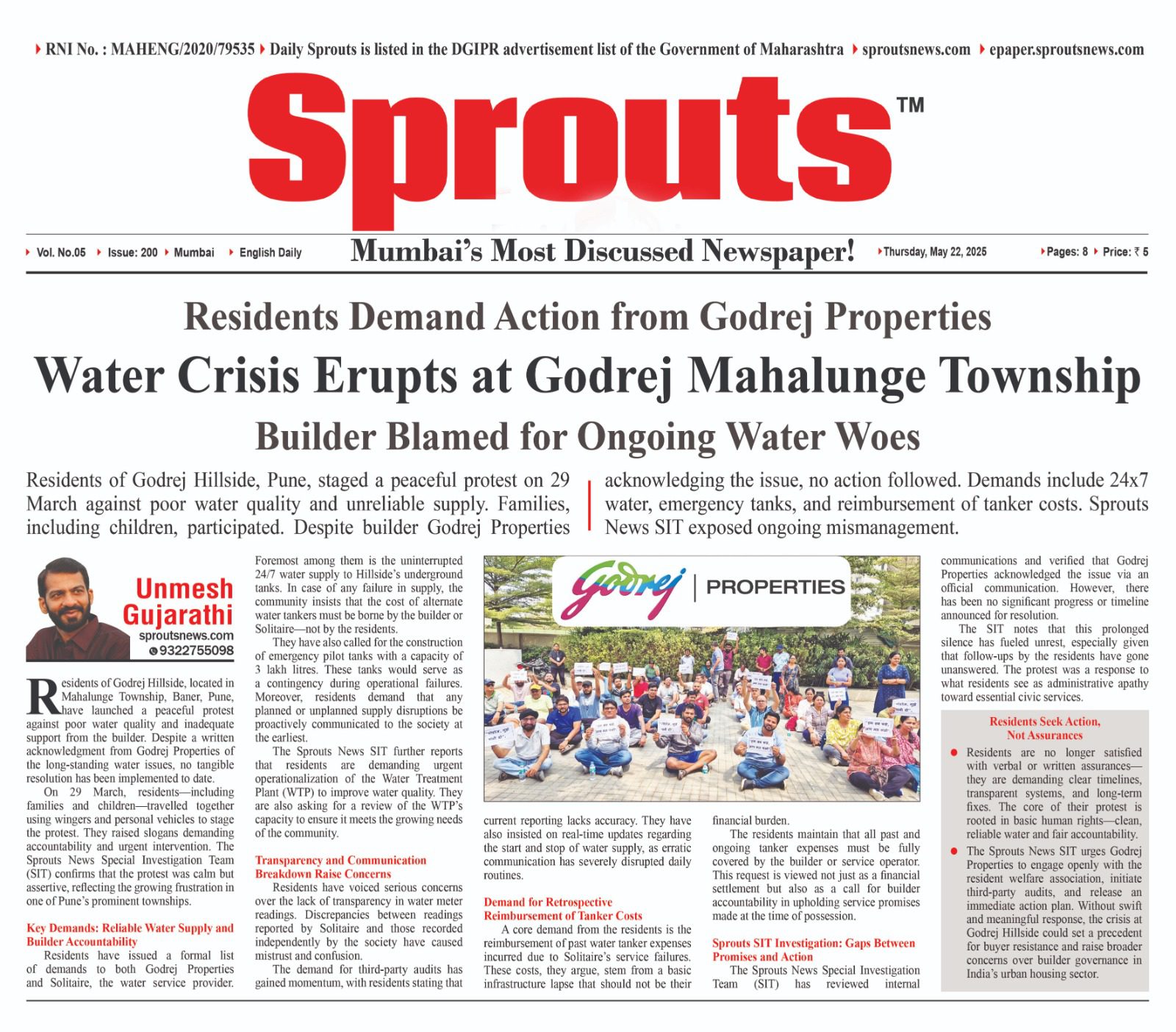 Water Crisis Hits Godrej Mahalunge Residents Protest