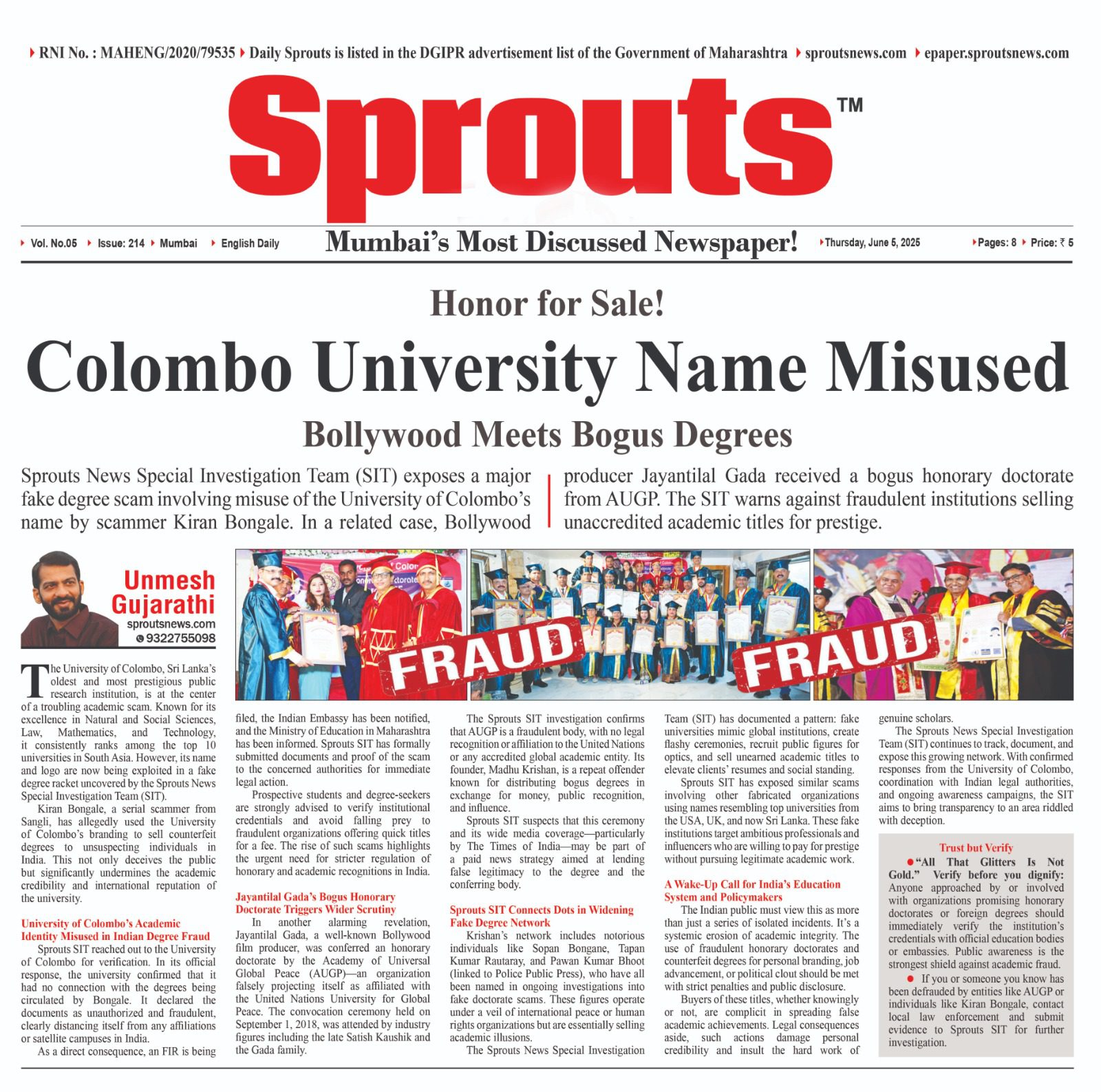 Colombo University Name Misused in Fake Degrees Racket