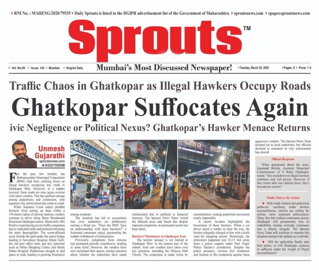 Ghatkopar Suffocates Again as as Illegal Hawkers Occupy Roads.