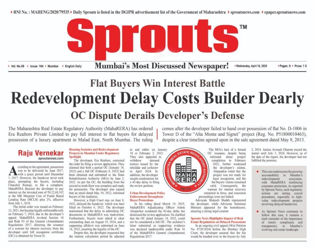 Mumbai Builder to Pay Interest for Flat Delay in Malad Project
