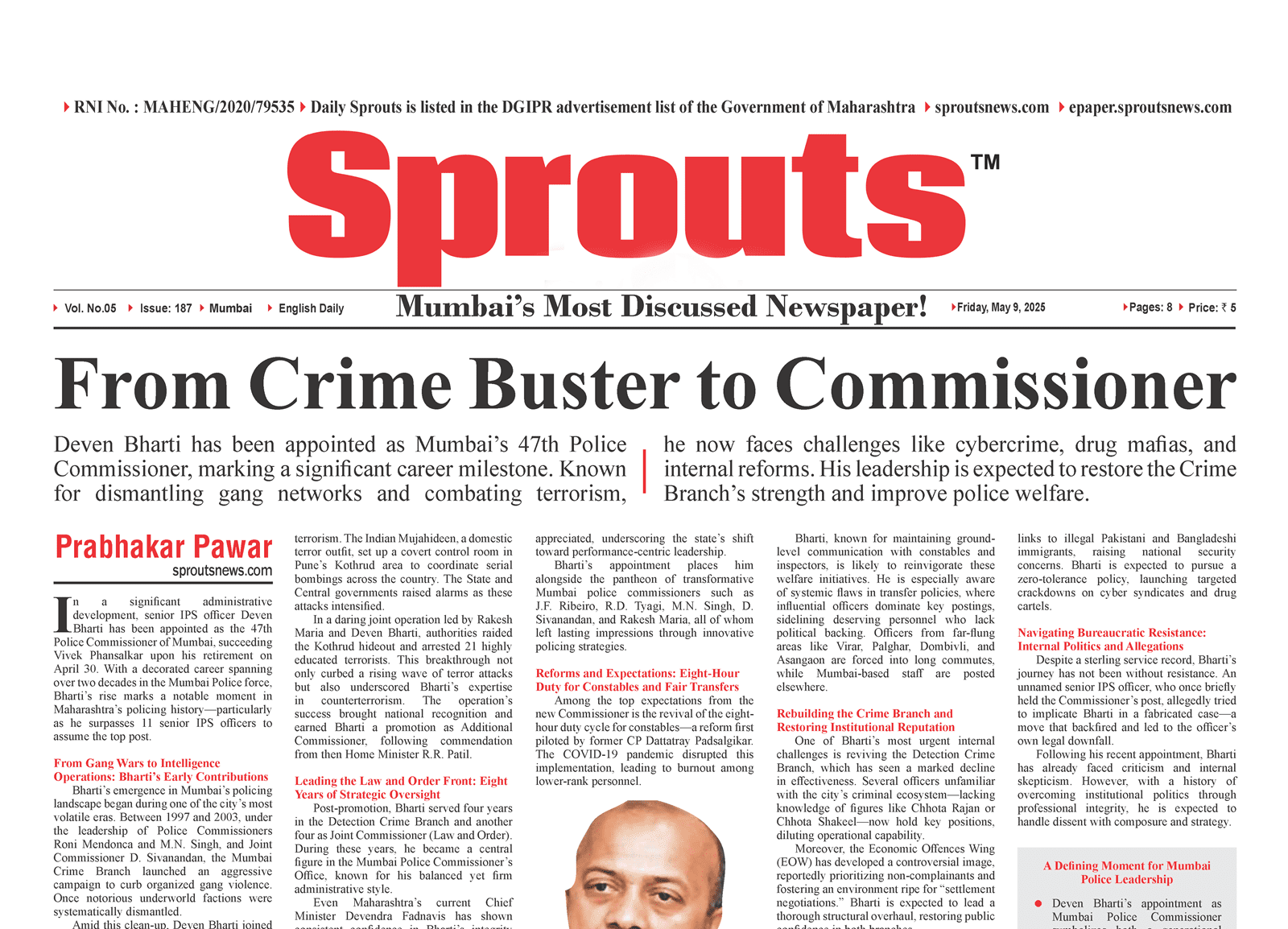 Deven Bharti Named Mumbais New Police Commissioner