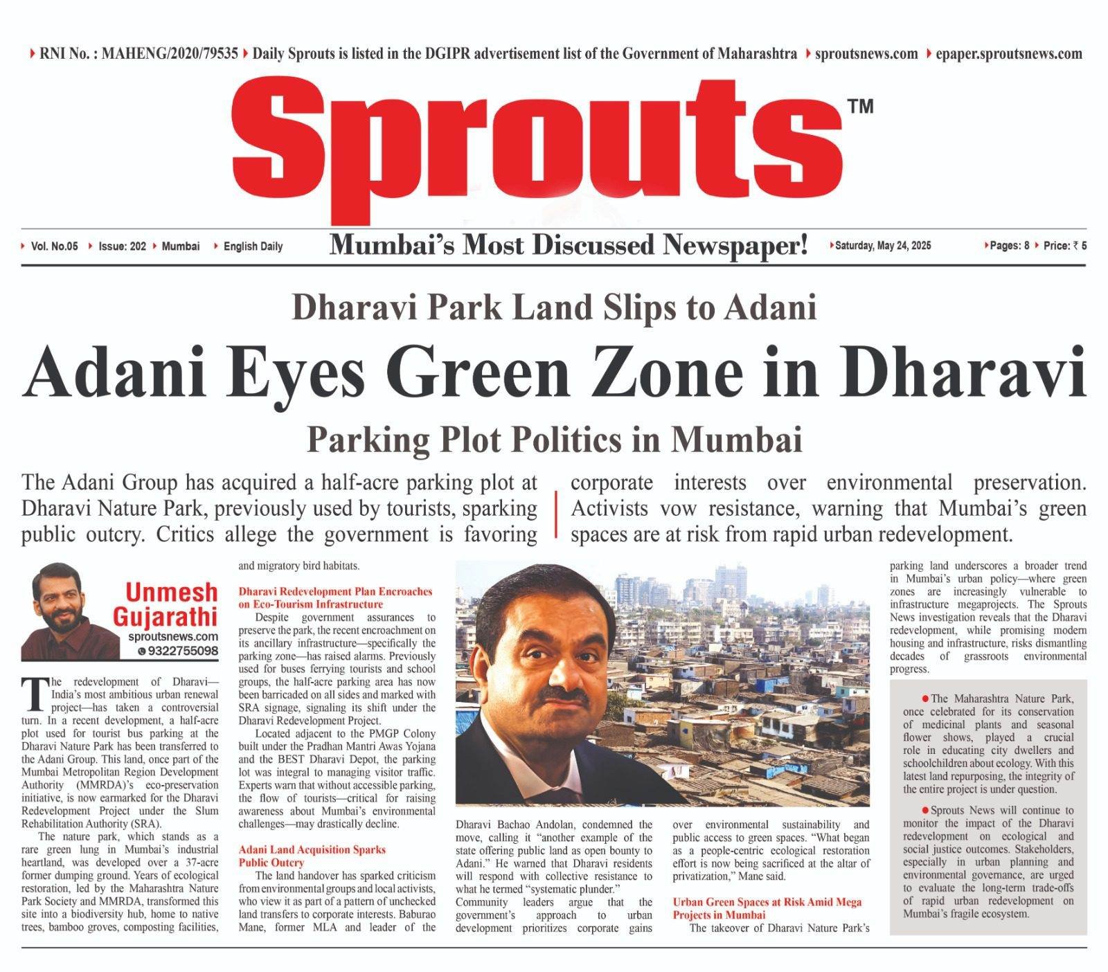 Dharavi Nature Park Row Adanis Land Grab Sparks Outrage