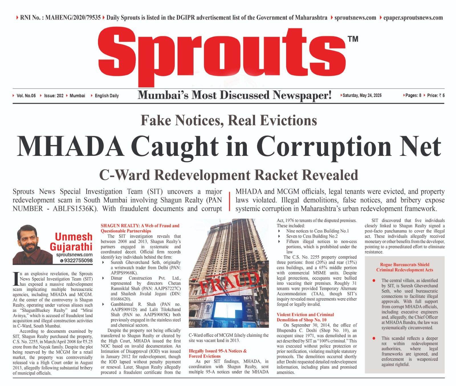 MHADA Shagun Realty Caught in Corruption Net