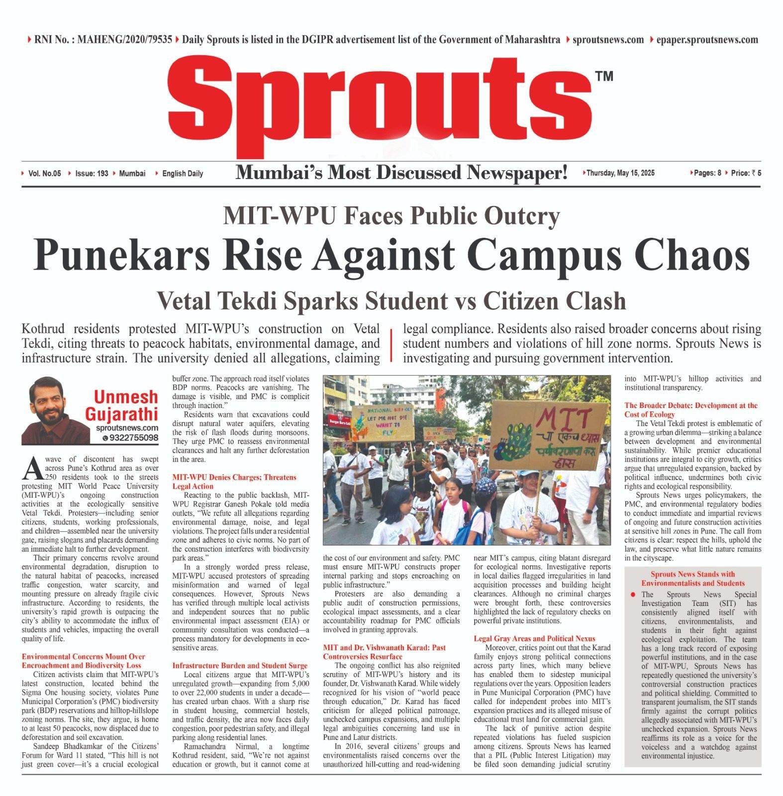 MIT-WPU Project Protest by Locals