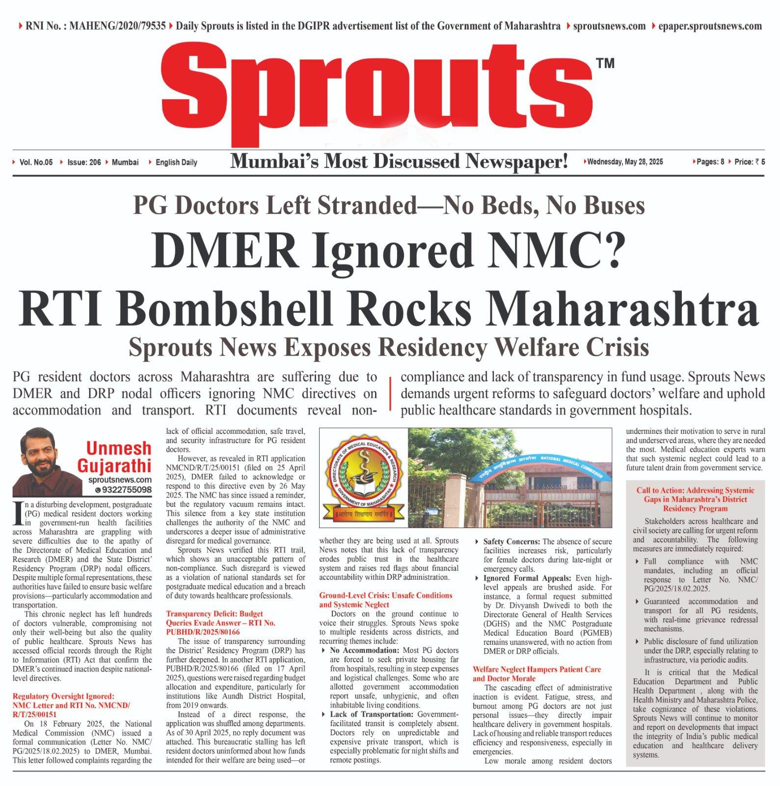 PG Resident Doctors Suffer as DMER Defies NMC Orders in Maharashtra