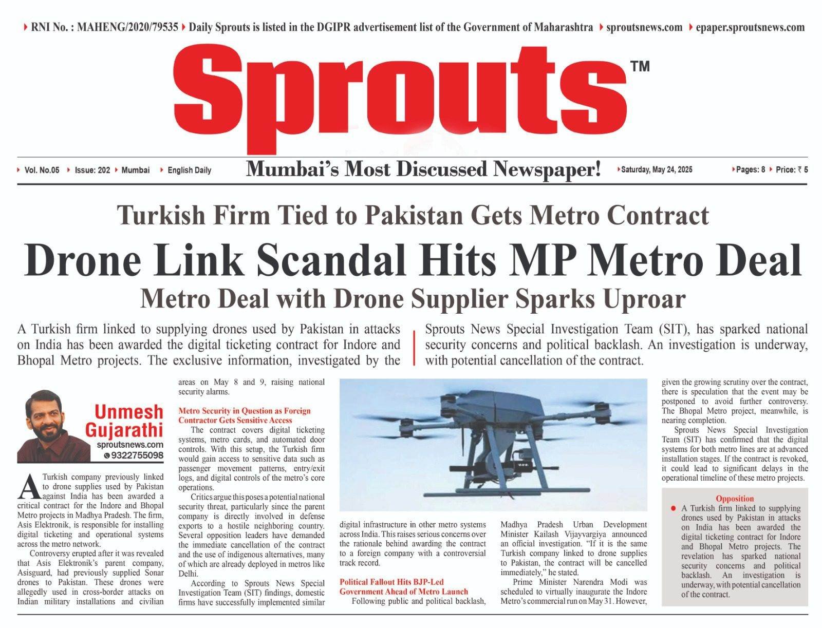 Turkish Drone Firm Linked To Pakistan Sparks MP Metro Deal Scandal