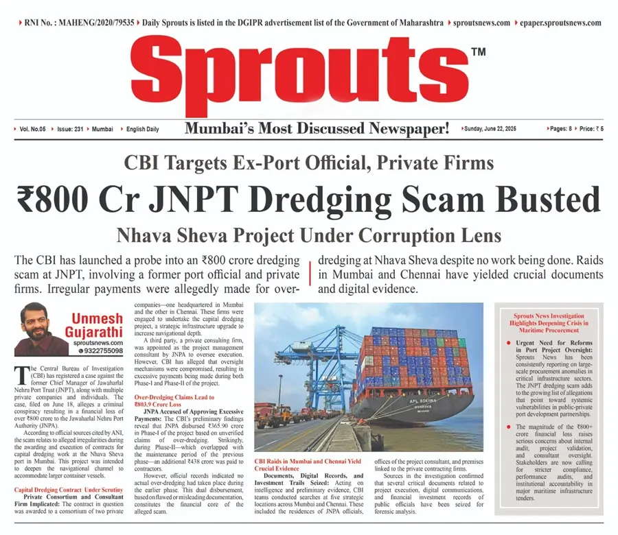 ₹800 Cr JNPT Dredging Scam Busted CBI Probes Port Graft