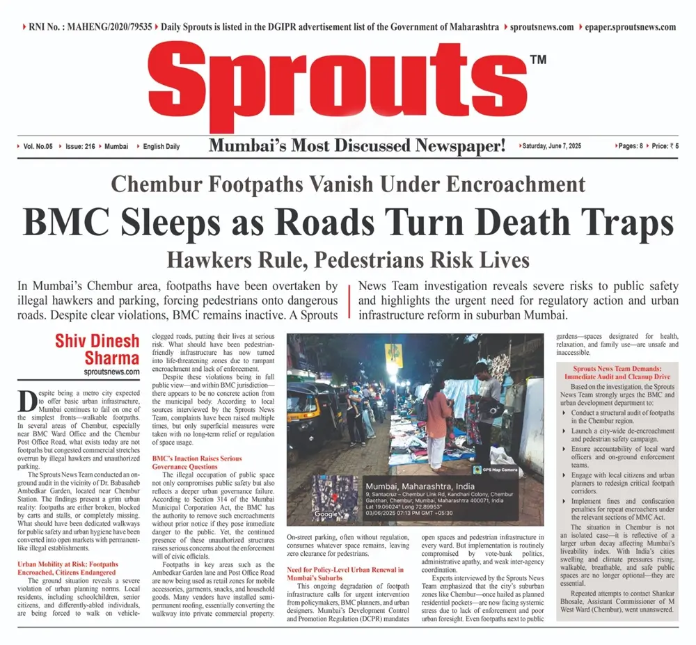 BMC Ignored Chaos Chembur Footpaths Lost to Encroachers