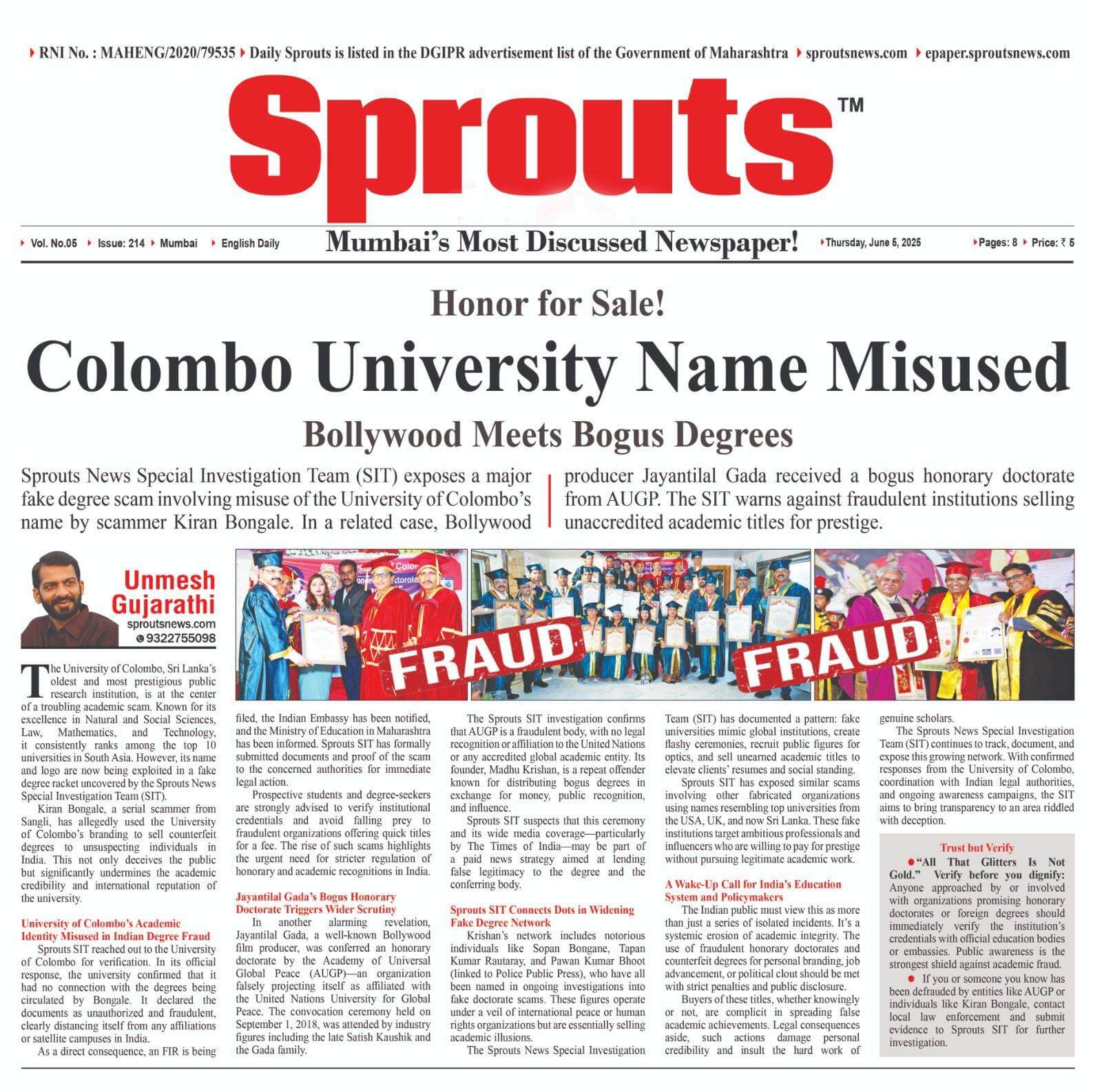 Colombo University Name Misused in Fake Degrees Racket