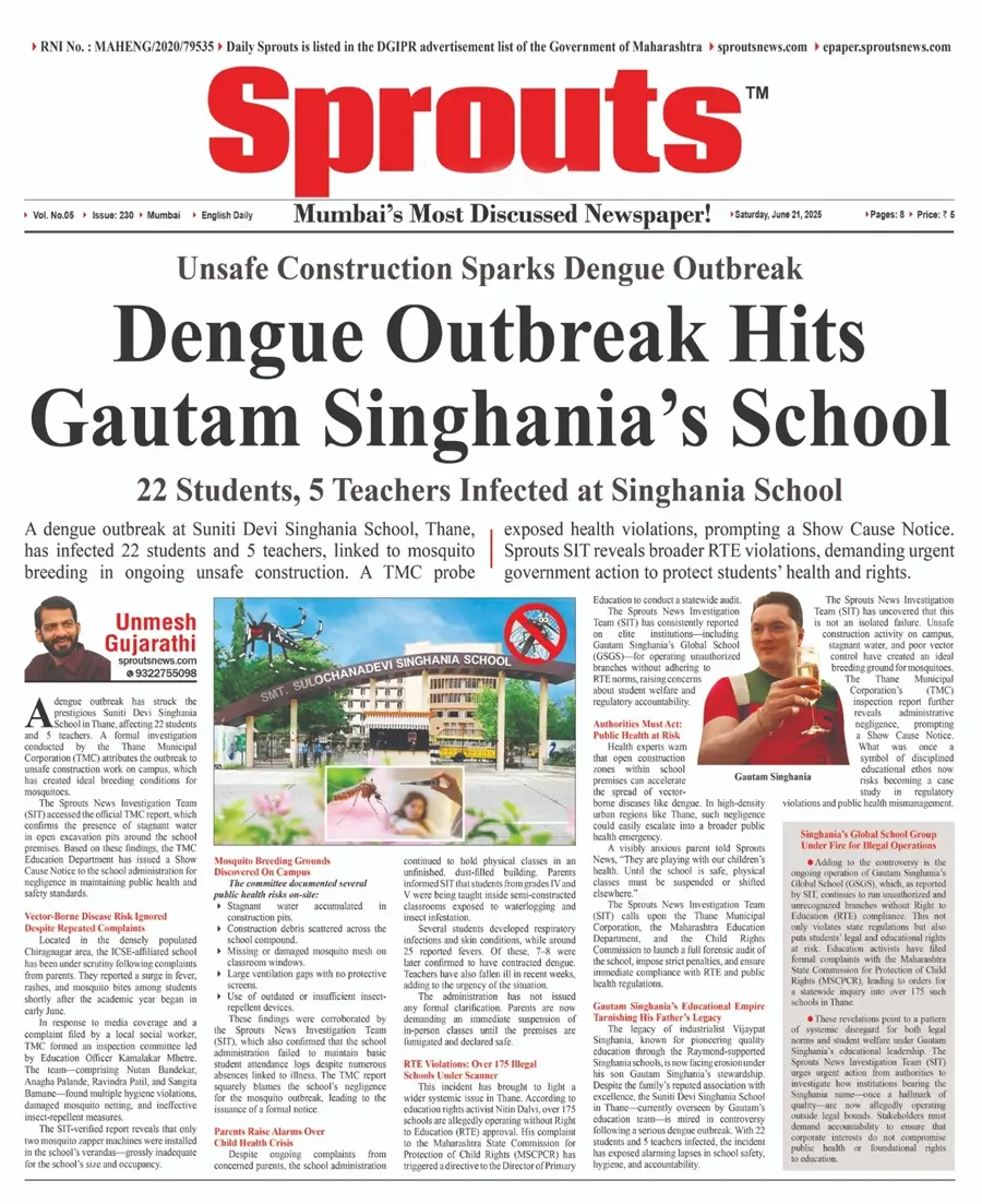 Dengue Outbreak Hits Gautam Singhanias School Led 27 Infected