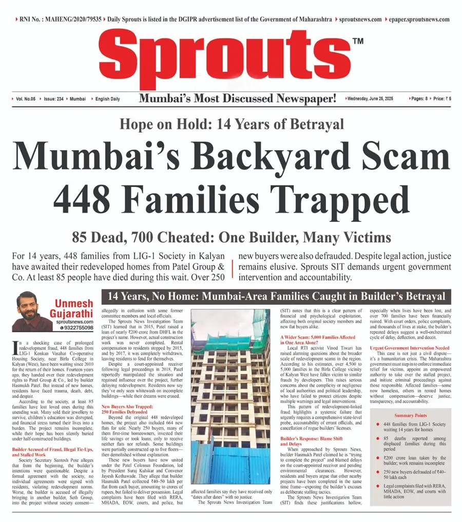 Mumbai’s Backyard Scam 448 Families, 14 Years of Betrayal.