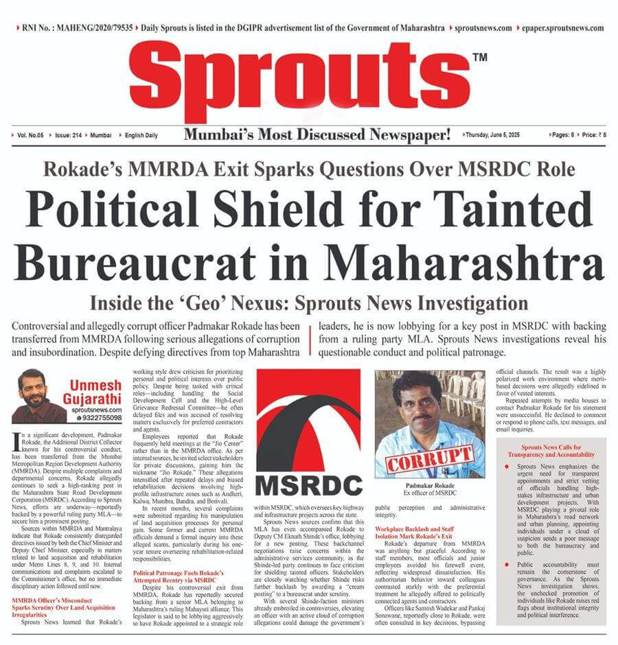 Tainted Padmakar Rokade MMRDA Officer Transfer Sparks Political Storm