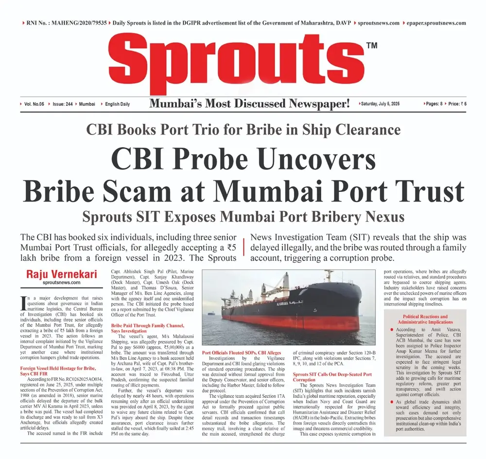 CBI Books Port Trio for Bribe in Ship Clearance – Shocking Exposure.