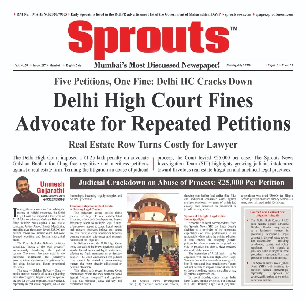 Delhi High Court Fines Advocate Gulshan Babbar ₹1.25 Lakh for Repeated Petitions.